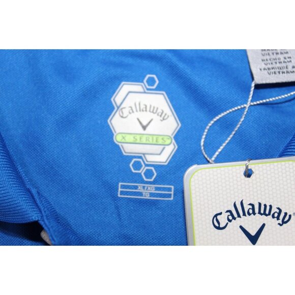 NWT Callaway X Series Moisture Wicking Golf Polo Shirt Samsung XL Royal Blue - Picture 5 of 8